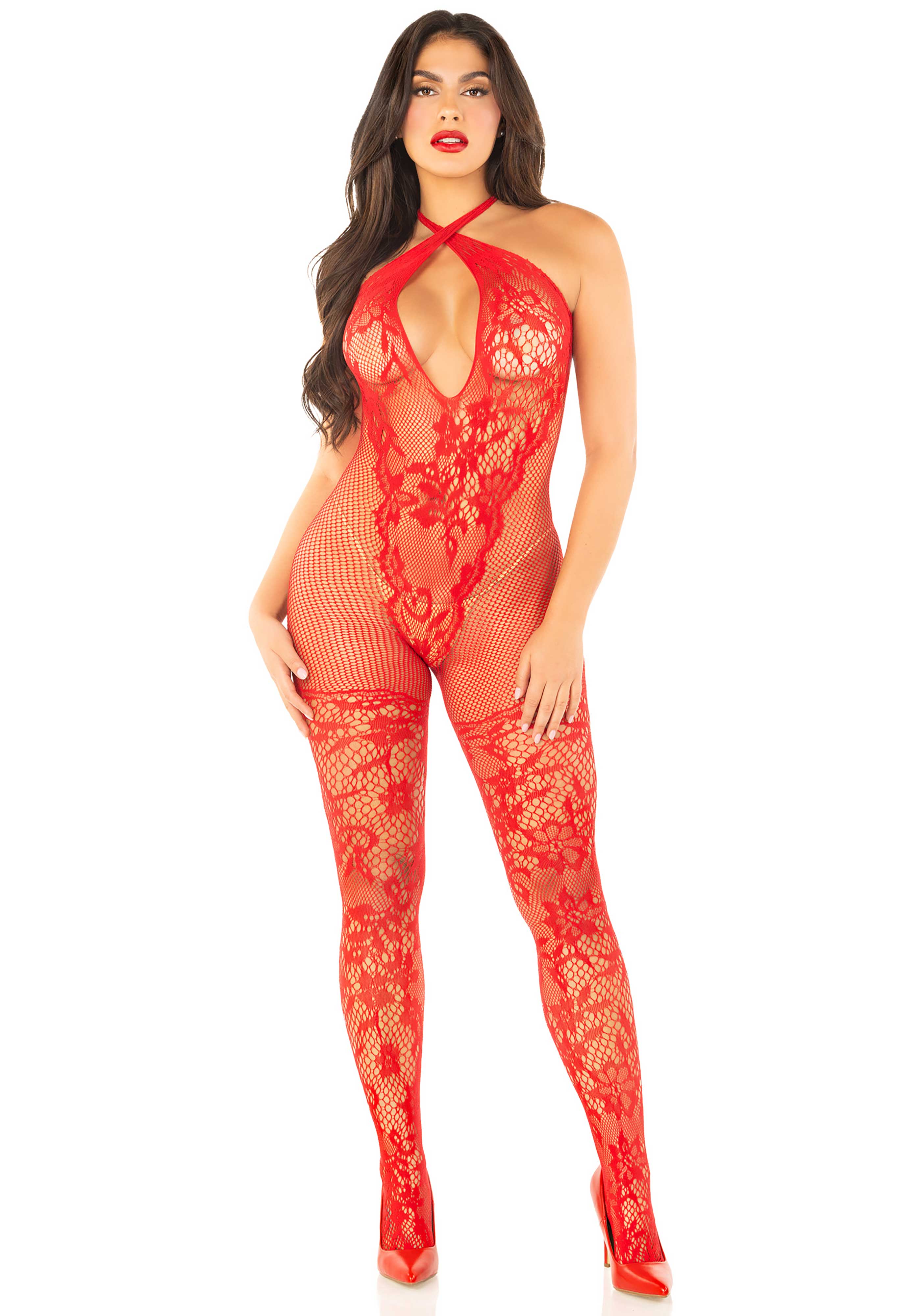 Bodystocking with Crossover Halter