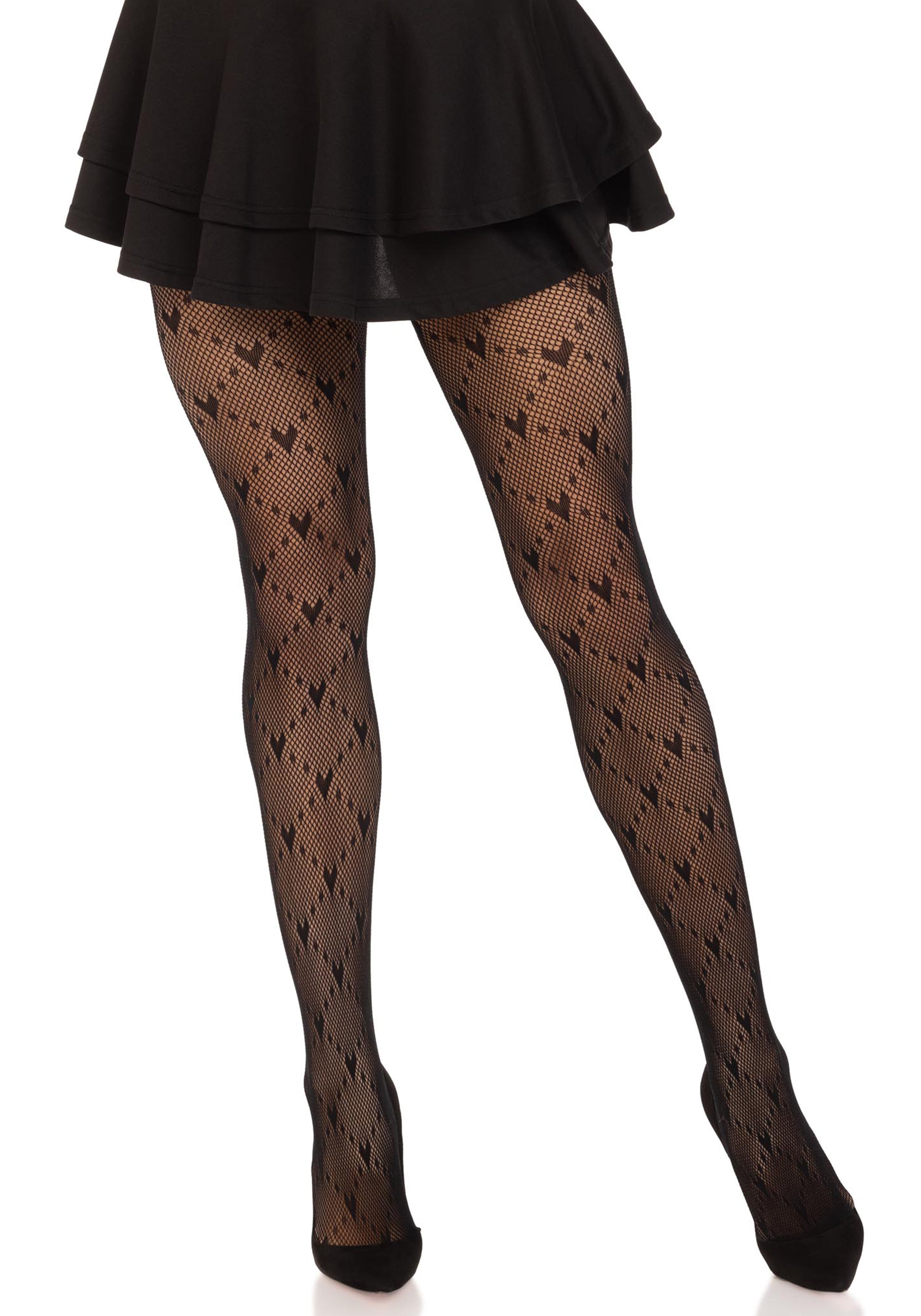 Love Struck Heart Net Pantyhose