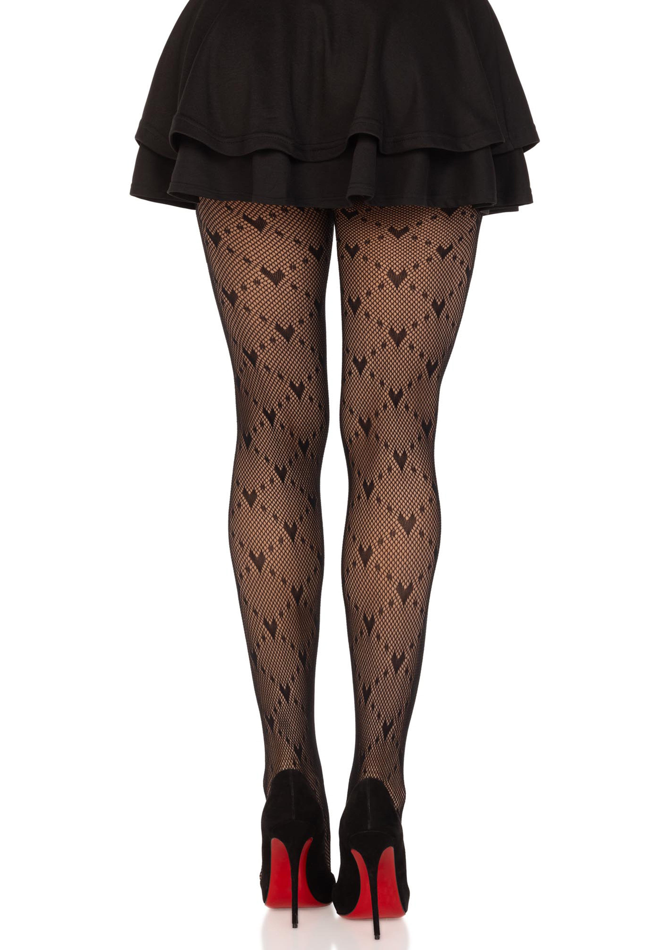 Love Struck Heart Net Pantyhose