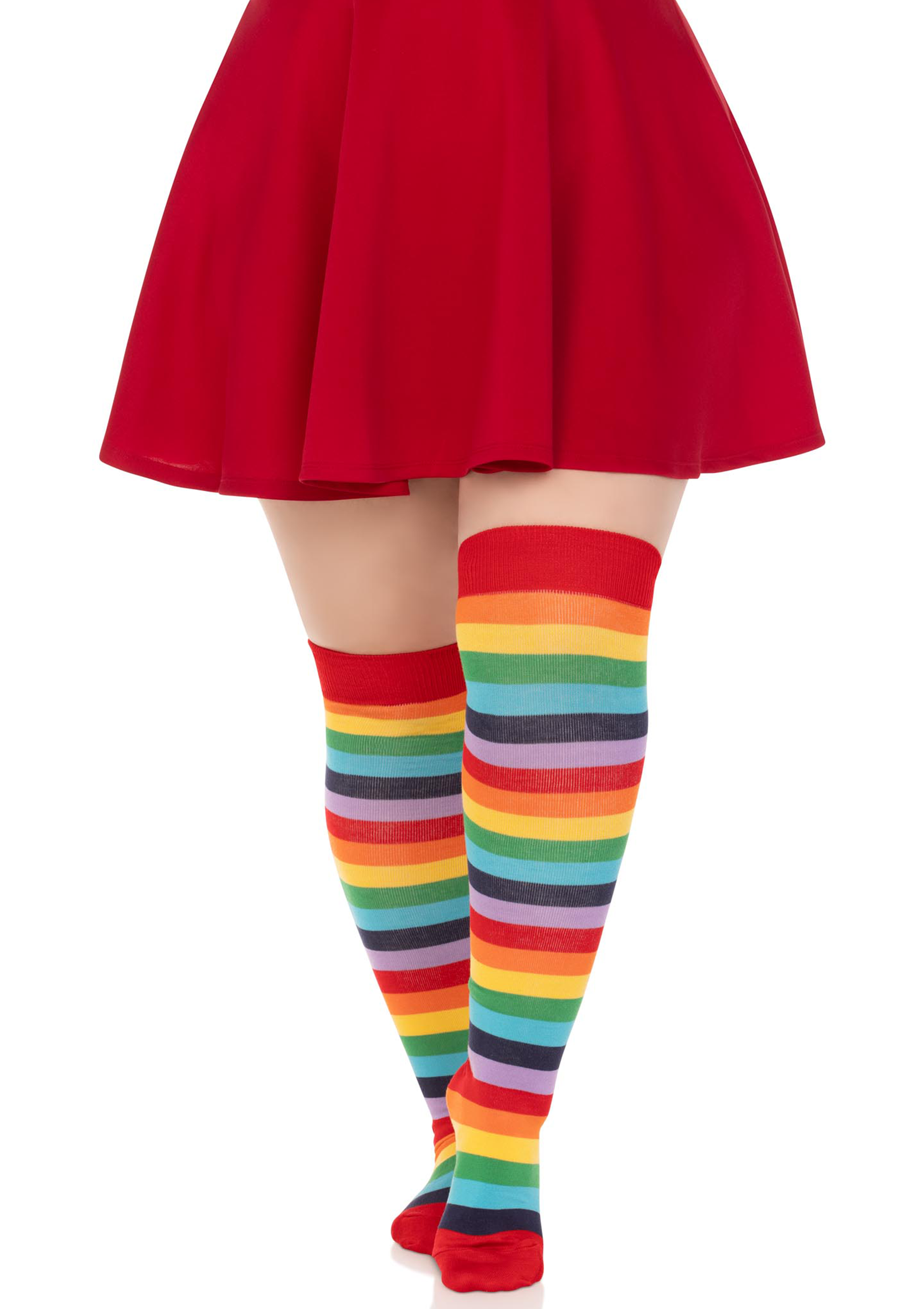 Cherry Plus Rainbow Thigh High Socks