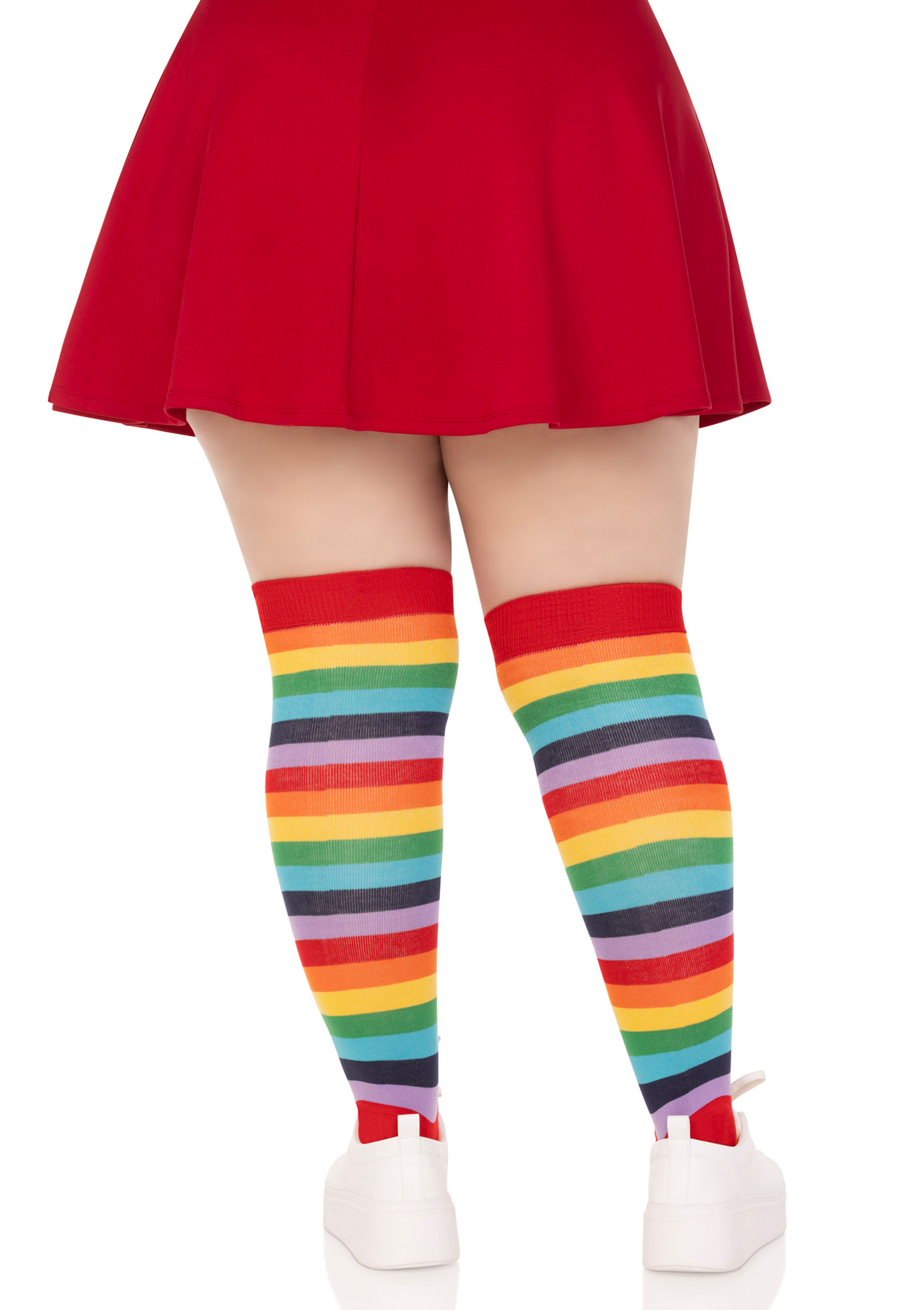 Cherry Plus Rainbow Thigh High Socks