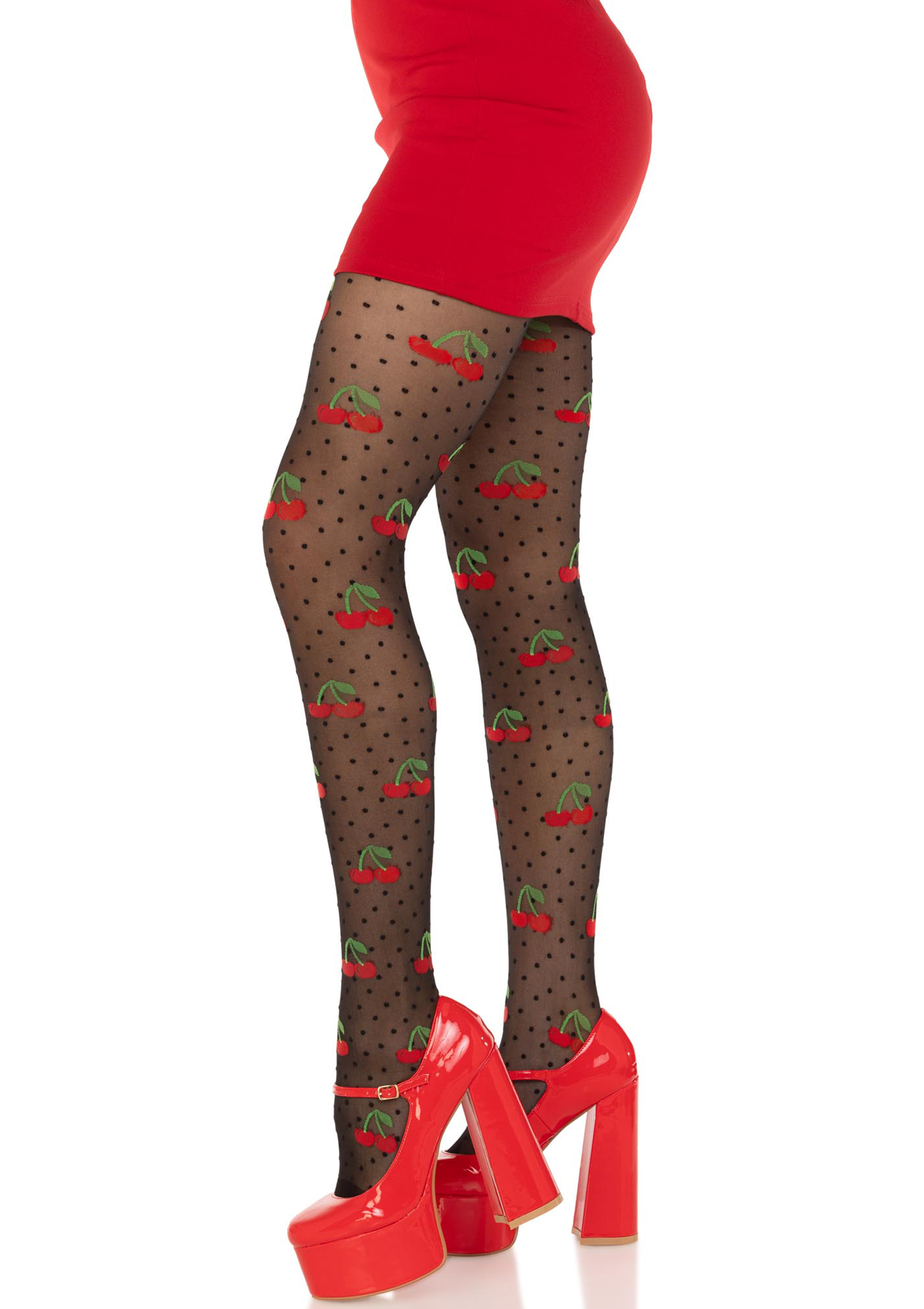 Cherry Pie Dotted Tights